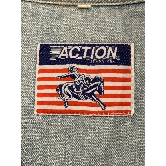 Vintage Wildhorse Saloon Embroidered Jean Jacket Vest  Nashville Size Small - Picture 6 of 6